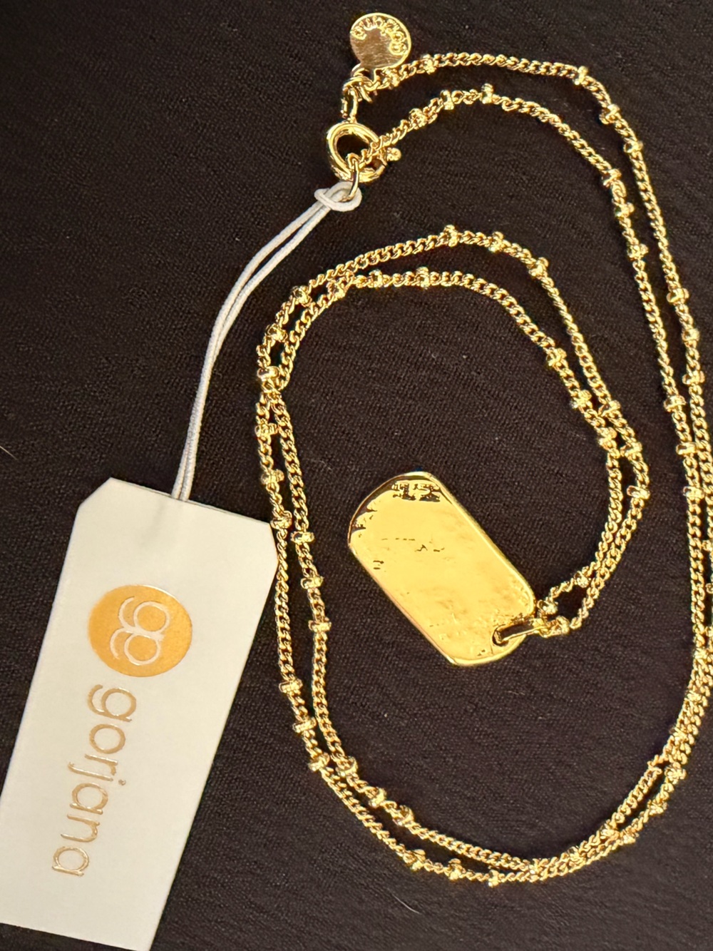 Gorjana Shiny Gold Layered Dog Tag Necklace